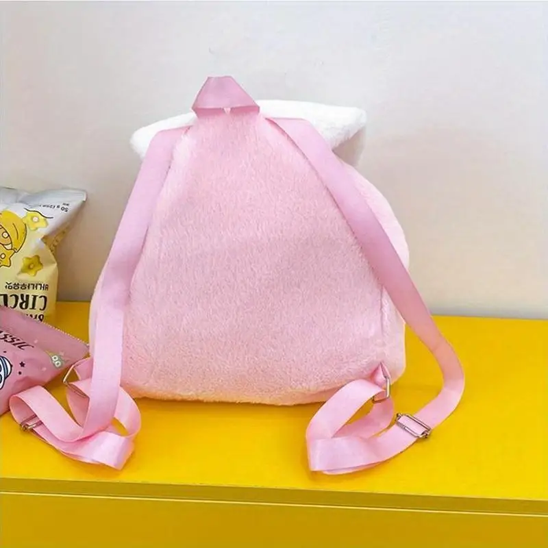 Sanrio Authorized Cute Embroidery Kuromi Melody Plush Backpack Large Capacity Backpack, Suitable for College Life, Vacation Time