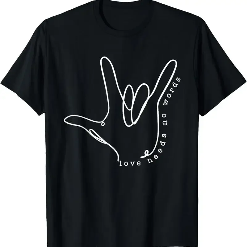 Love Need No Word Asl Autism Awareness Sped Teacher Women T Shirt