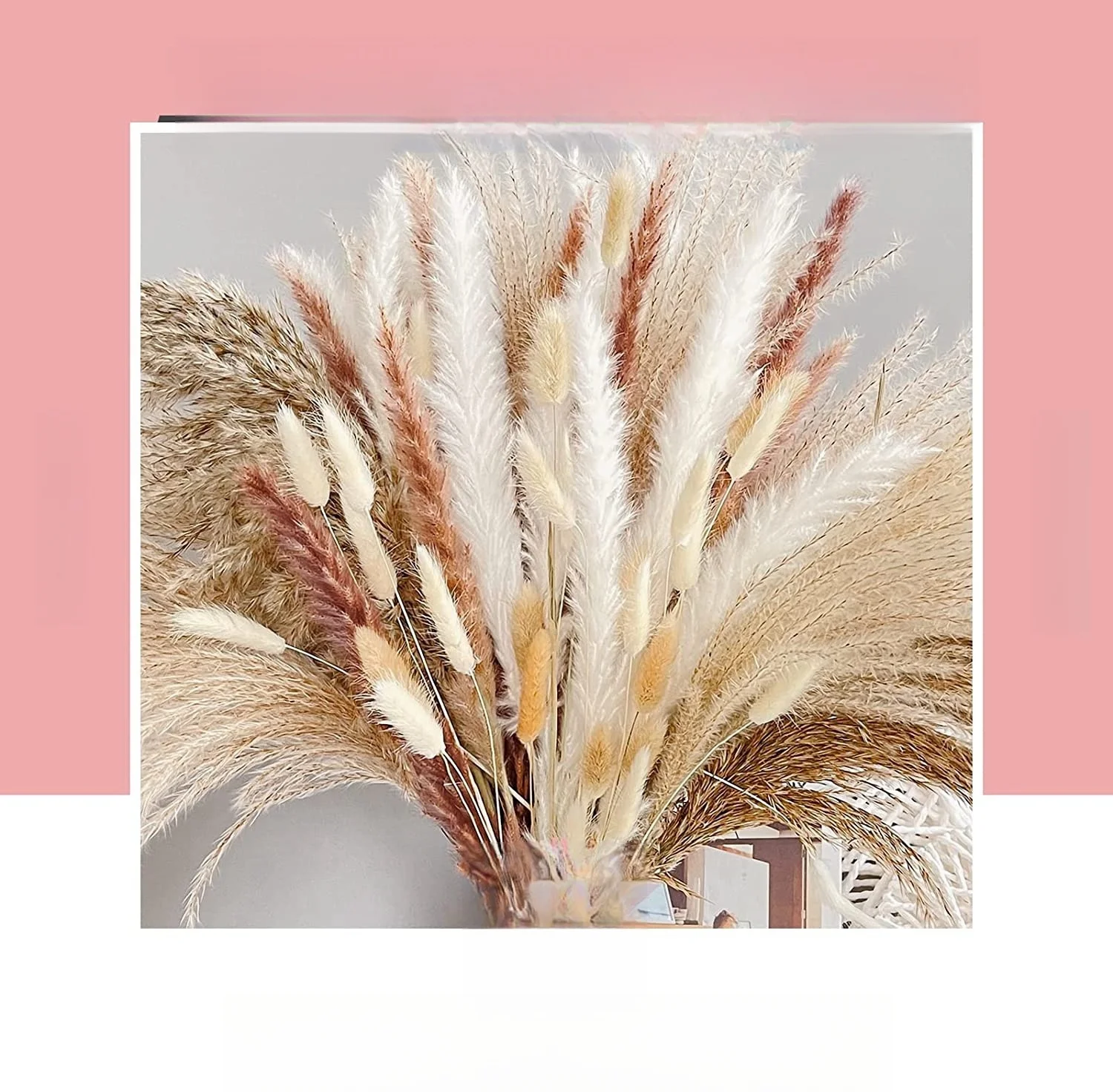 Buquês de Pampas Secos Fofos para Casamentos, Festas de Mesa, Farmhouse Gardens, Home Decor, Formatura, 74 Pcs