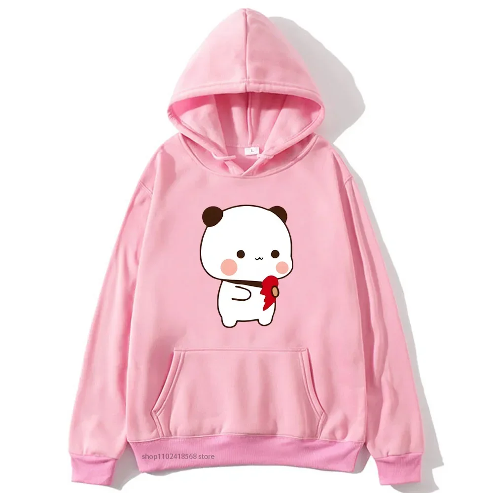 Kawaii Bear Brownie Sweatshirts Couple Clothes for Women Men DuDu and BuBu Panda Hoodies Winter Autumn Coats Y2k Pullover Unsiex