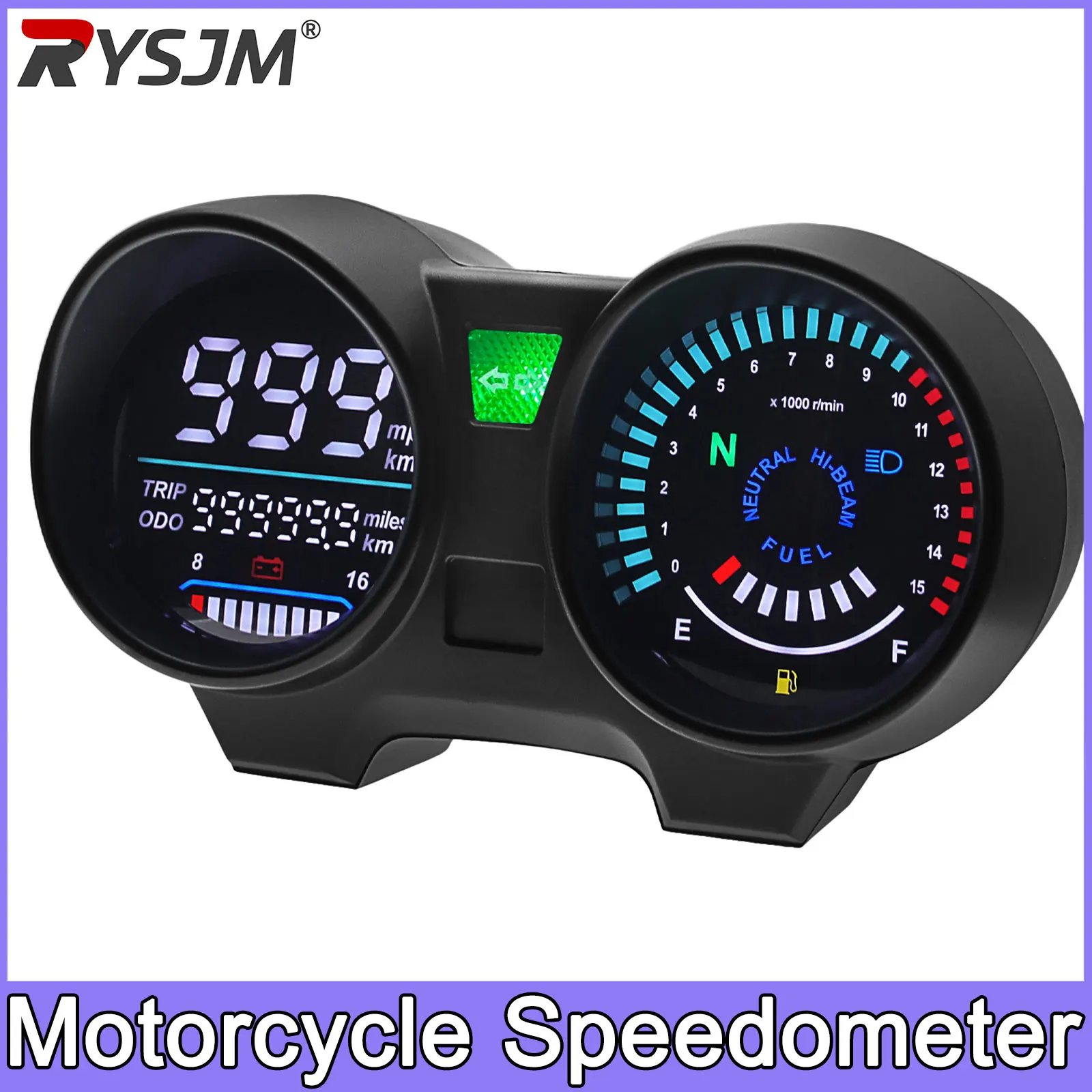Velocímetro Digital LED para Motocicleta, Painel de Instrumentos, Odômetro, Medidor de RPM para Honda Brasil CG125 2000 a 2008, Fan 125, Titan 125 2013