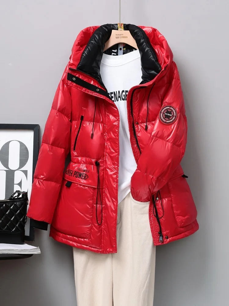 Streetwear Winter women down jacket wash-free Puffer Jacket mid-length coat thick warm Hooded down jacket outwear 2022