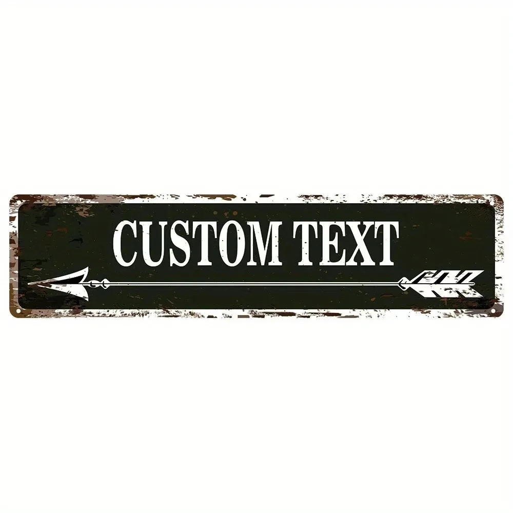 CIFbuy Customizable 2D Flat Direction Arrow Metal Plaque,Personalized Left‑Arrow Vintage Multi‑Scene Home Wall Ornament (Decor O