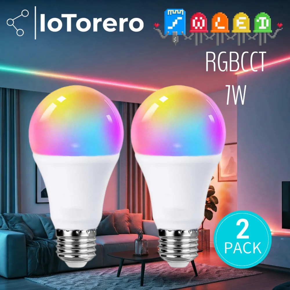 

Светодиодная лампа IoTorero WLED 2 ПАКЕТ E27 7 Вт RGBCCT