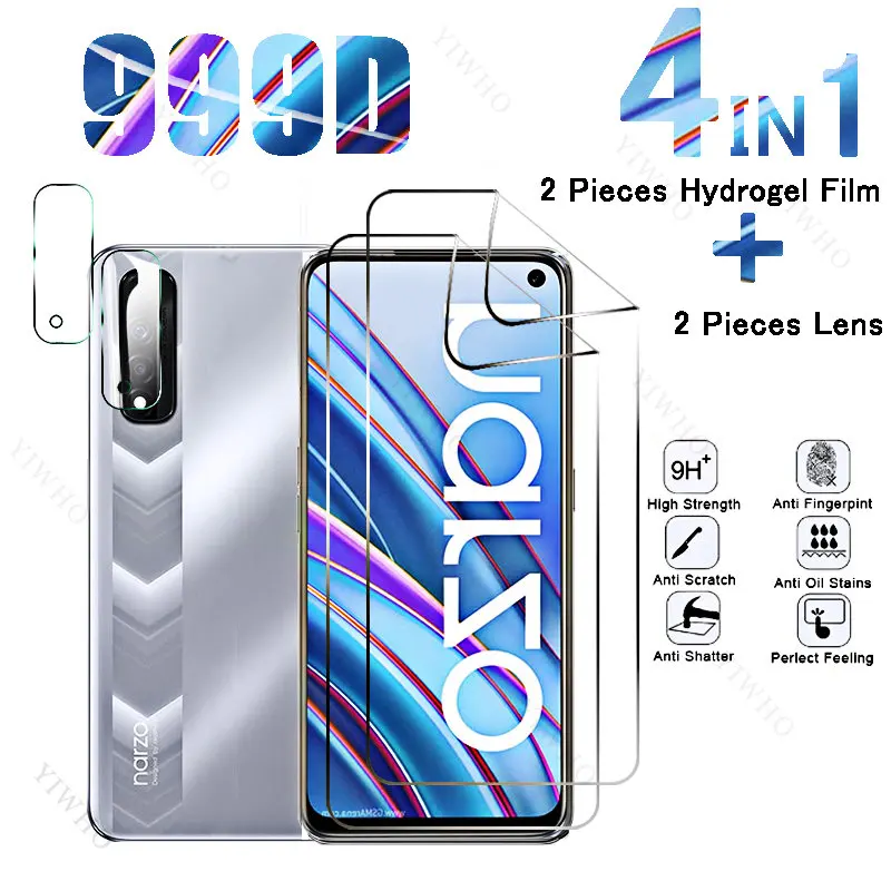 6in1 Full Cover Front Hydrogel Film for Realme Narzo 30 Safety Screen Protectors for Realme Narzo30 RMX2156 6.5