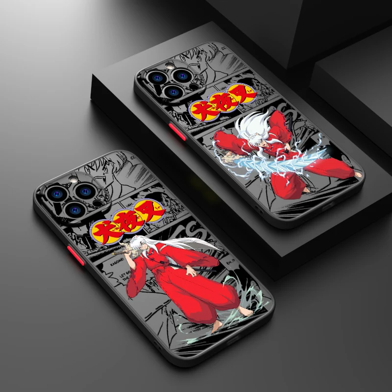 Inuyasha Anime For Apple iPhone 15 14 13 12 mini 11 XS XR X 8 7 Pro Max Plus TPU Frosted Translucent Phone Case