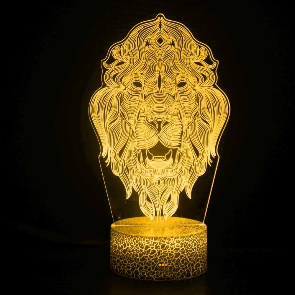 Nighdn Lion 3D Lamp Illusion LED Night Light for KIds Room Colorful Acrylic Nightlights Birthday Christmas Gift for Boys Girls