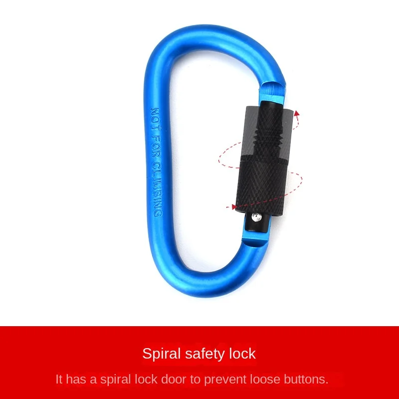 High-quality Locking D-shape Mountaineering Buckle Quick-hitches Screw Cap Buckle Hanging Buckle Aluminium Backpack Buckle