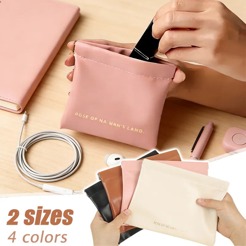 High Quality PU Leather Automatic Sealing Bullet Storage Bag Mini Multifunctional Travel Compact Portable Pouch