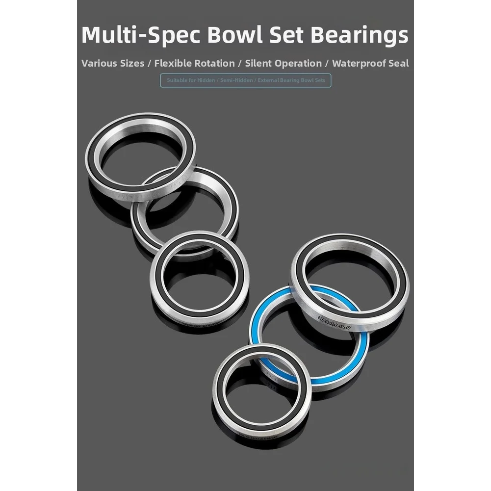 

Bowl Set Bearing Steel Silver Waterproof Dustproof Semi-hidden External Bearing Headset Cycling Accessories Bicycle Headset