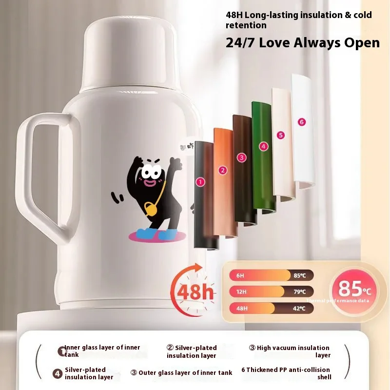 

Gianxi бутылка для горячей воды, студенческая изолированная бутылка большой емкости для дома, прочный маленький теплый горшок, офисный изолированный горшок