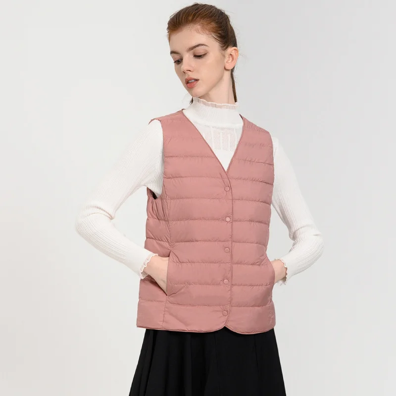 2024 New Down Vest Lightweight Vest Women's Slim Fit 90% White Duck Down Winter Clothes Women  Jackets for Women