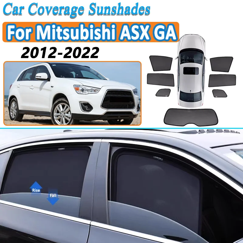 For Mitsubishi ASX RVR GA 2012-2022 Car Mesh Sun Shade Magnetic Sunshade Sun Visor Window Anti-UV Heat Insulation Accessories