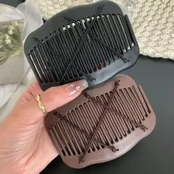 Plastic Magic Hair Comb Elastic Rope Double Row Plastic Fixed Comb Ponytail Bun Holder Korean Style Ponytail Bun Holder Party