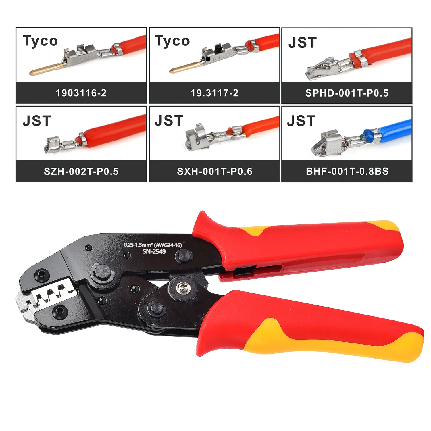 SN-01BM/025/28B/48B/58B/2549 Crimping Pliers For Tab 2.8 4.8 6.3 XH2.54 SM2.5 DuPont2.54 Terminals Car Connector Wire Clamp Tool