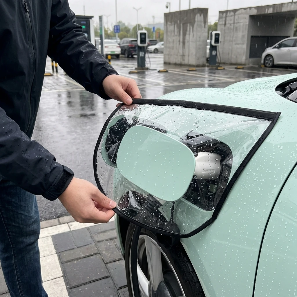 1pc EV Charging Gun Cover Waterproof Fabric for Outdoor Parking Electric Vehicle Protector Rainproof Shield Durable