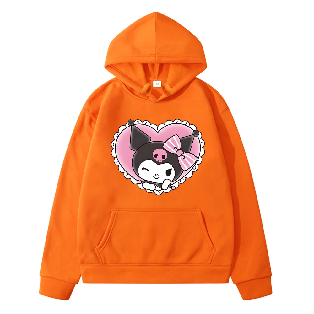 Kulome Kawaii Girls Tops Y2k Cute Hoodies Fashion Harajuku Long Sleeve Plus Size 2024 New Casual Children Sweatshirts Graffiti