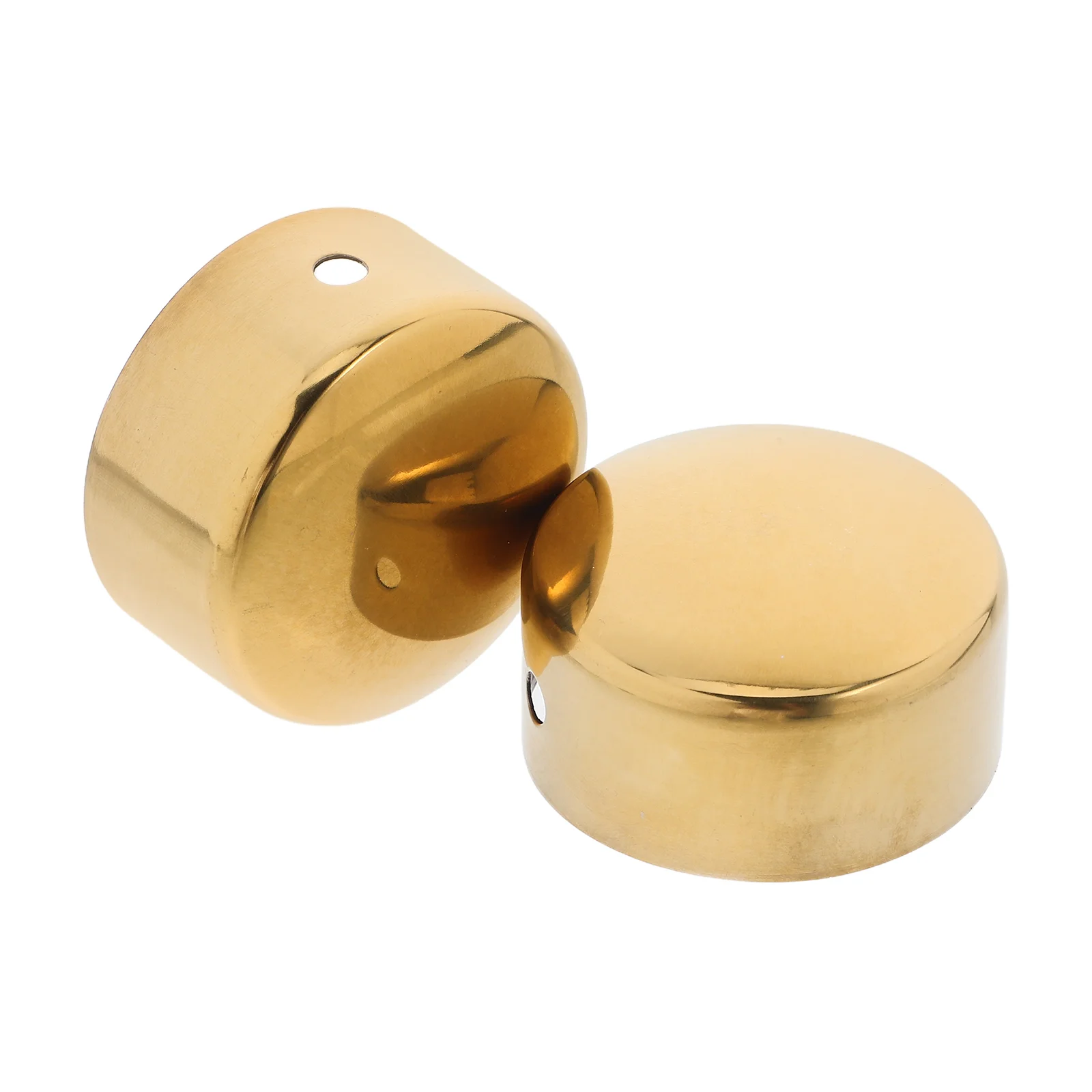 2pcs Stainless Steel Handrail Caps Golden Staircase Steps Cover Round Base Traffic Railing Guide Rail Cap