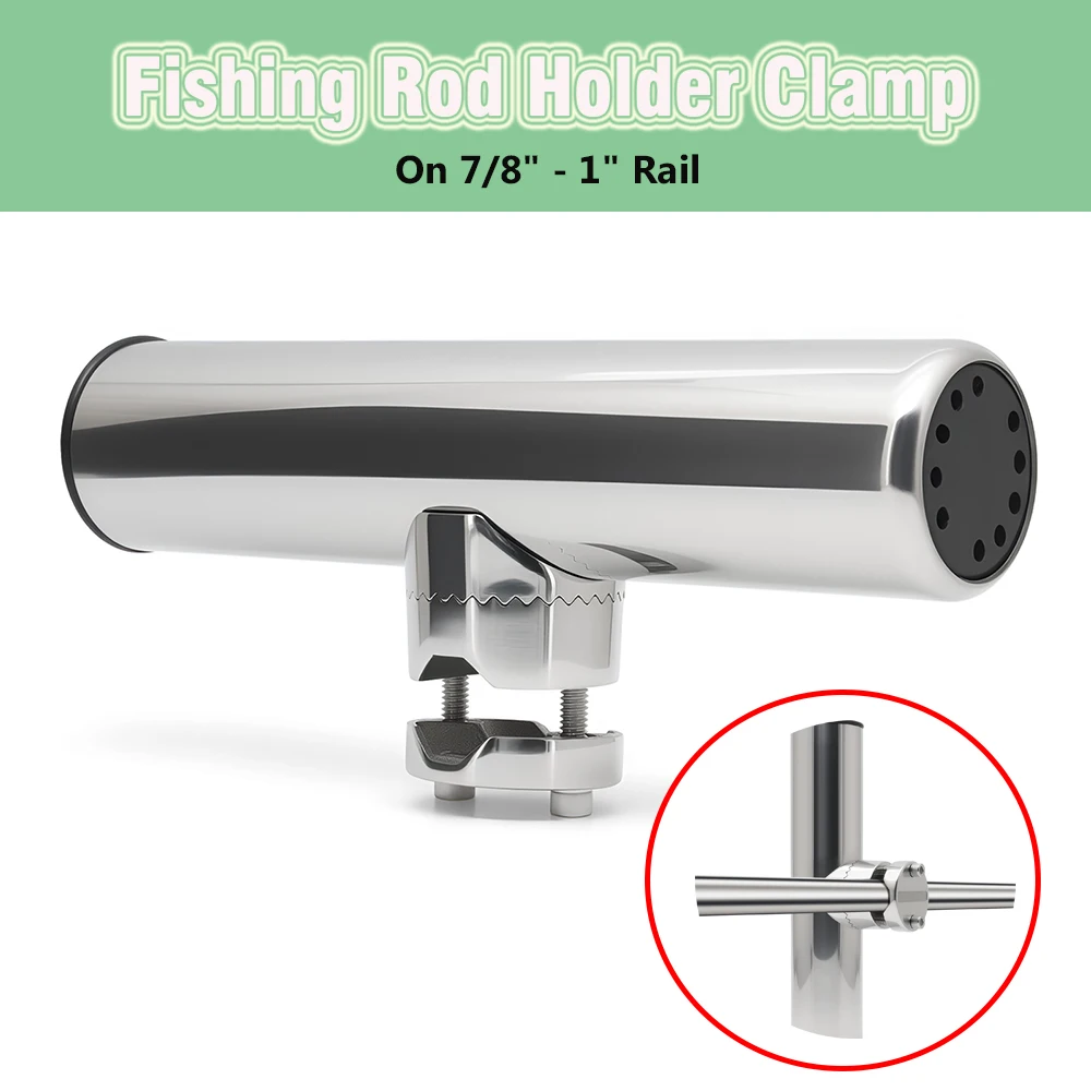 

1 шт., зажим для держателя удочки на направляющей для трубки 7/8–1 дюйма, аксессуары для лодок, нержавеющая сталь 316, инструмент для кронштейна удочки для Мари