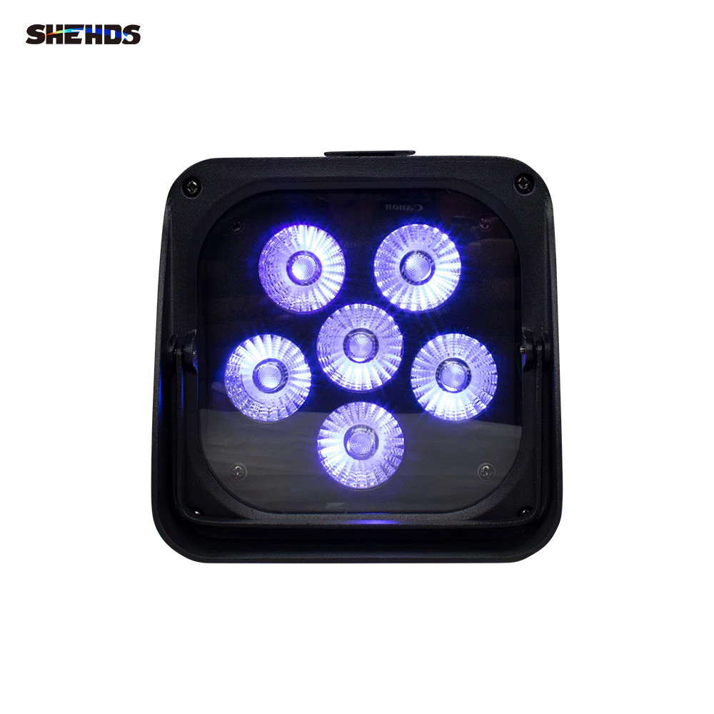 Imagem -02 - Shehds Pcs Par Light 6x18w 6in1rgbaw Mais uv Bateria Iluminação Controle Remoto sem Fio Bateria Wifi para Ktv Party Bar Festa de Casamento