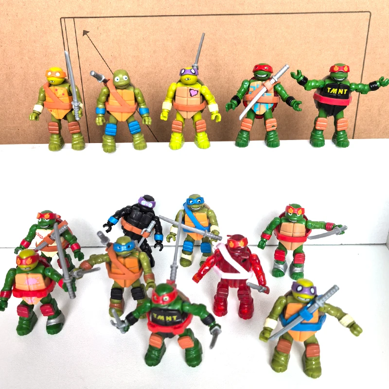 Genuine Playmates Teenage Mutant Ninja Turtles Leo Raph Mike Don Mini Hand Puppet The Joints Can Move Assembled Figurines