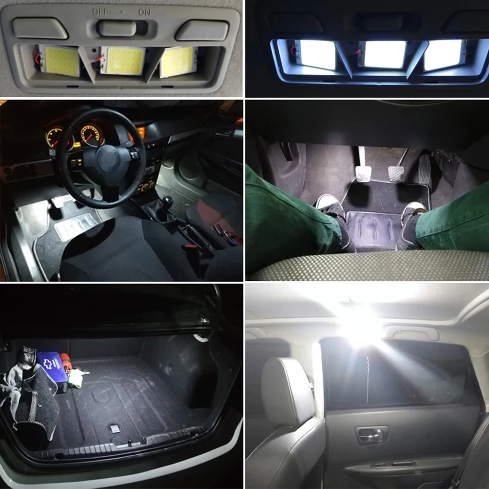 24V Truck Car Interior Dome Reading Lights T10 W5w Festoon Adapter Led 48 COB White Panel Lamp Auto Map Trunk Light