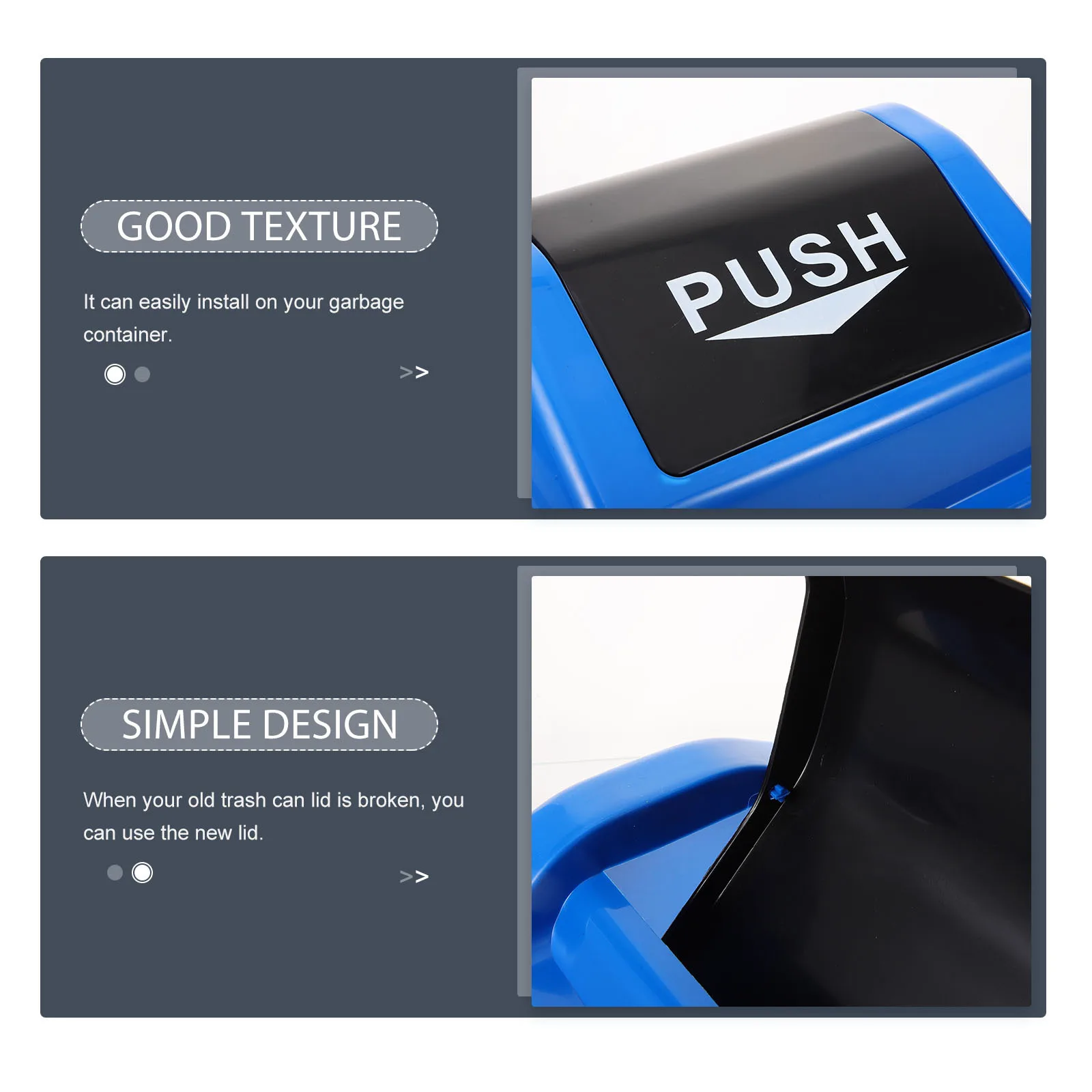 

Sanitation Trash Can Lid Plastic Garbage Can Cover for Home Office Buildings Lightweight Easy to Exchange