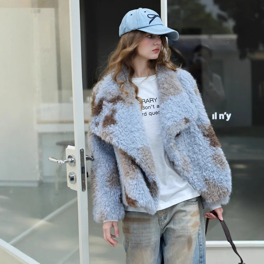 سيدة ايكو الفراء أبلى فضفاضة تنوعا الإناث أفخم معطف مصممة المرأة الشتاء فرو المنك سترة اللون منعت كبير الفراء طوق فضفاض #3