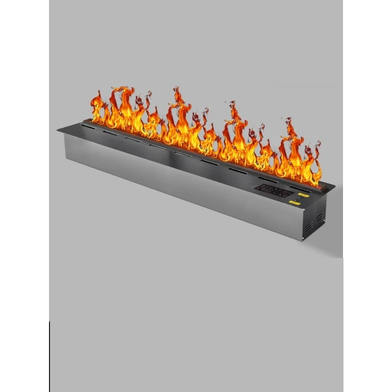 

Atomizing Fireplace Embedded Black Titanium Stainless Steel Living Room Decoration Cabinet Simulation Flame Humidifier Household