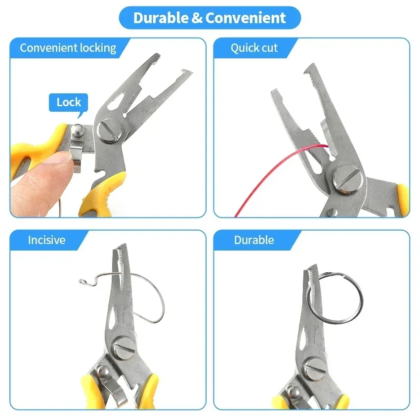 เครื่องมือหลาย Hook Remover แยกแหวนเปิด Tackle Multiuse Braid SCISSOR Multitool ตกปลา Plier Fly Line ลวดล่อเหยื่อเครื่องตัด