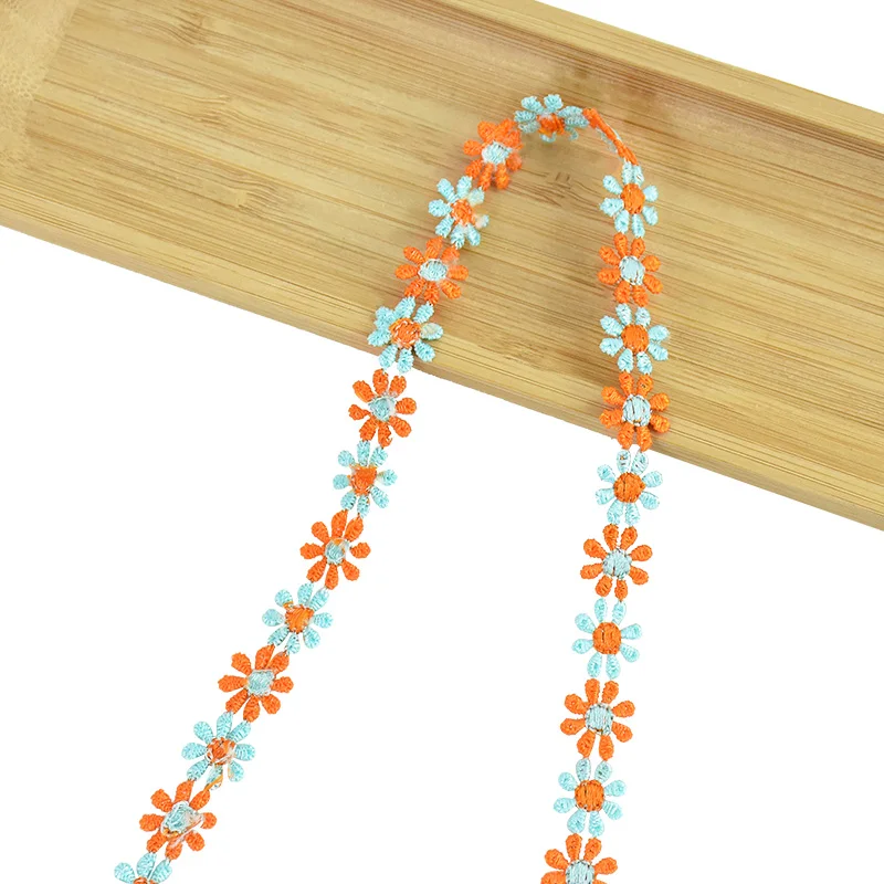 3Yards Embroidery Daisy Flower Lace Trim Barcode DIY Clothes Necklace Collars Sewing Handmade Decoration Accessories