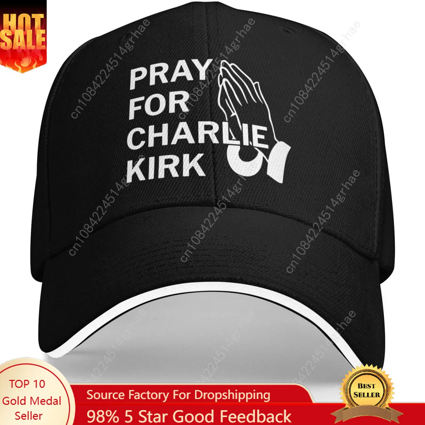 

Marat Pray for Charlie Kirk Hat Black God Bless Charlie Kirk Baseball Cap Trucker Hat