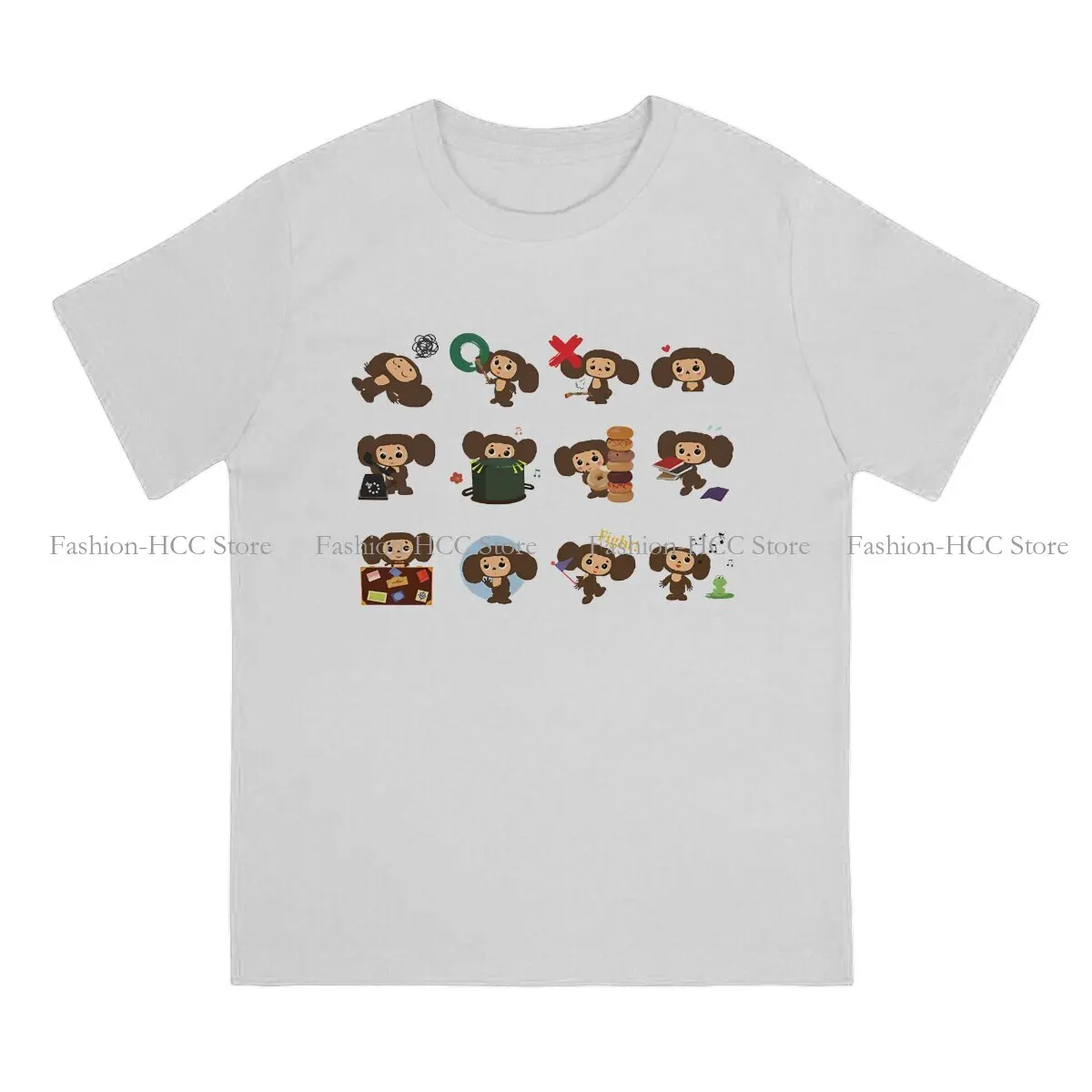 Meme Graphic TShirt Cheburashka Che Burashka Gena Russian Cartoon Printing Tops Leisure T Shirt Male Short Sleeve Polyester