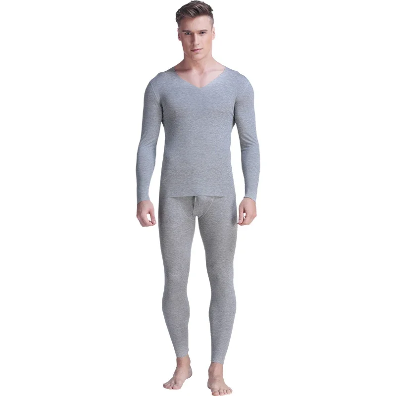 

Men's thermal underwear set Modal long Johns seamless shirt underpants tight men thin line clothing line pants