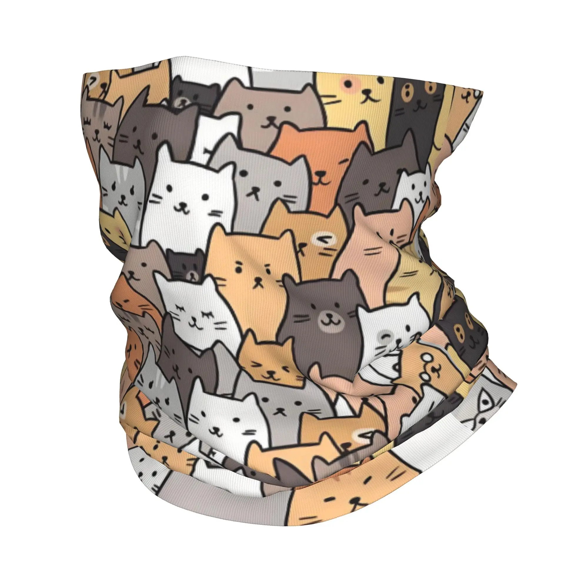 

Cute Black Cat Bandana Neck Gaiter Windproof Face Scarf Cover Women Men Halloween Witchcraft Cartoon Headwear Tube Balaclava