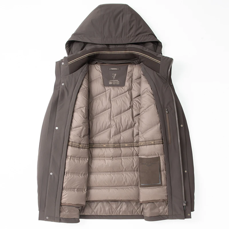 High Quality Men's Goose Down Jackets 2025 Winter Casual Windproof Warm Puffer Coat Liner&Hat Detachable Outwear Padded Clothing