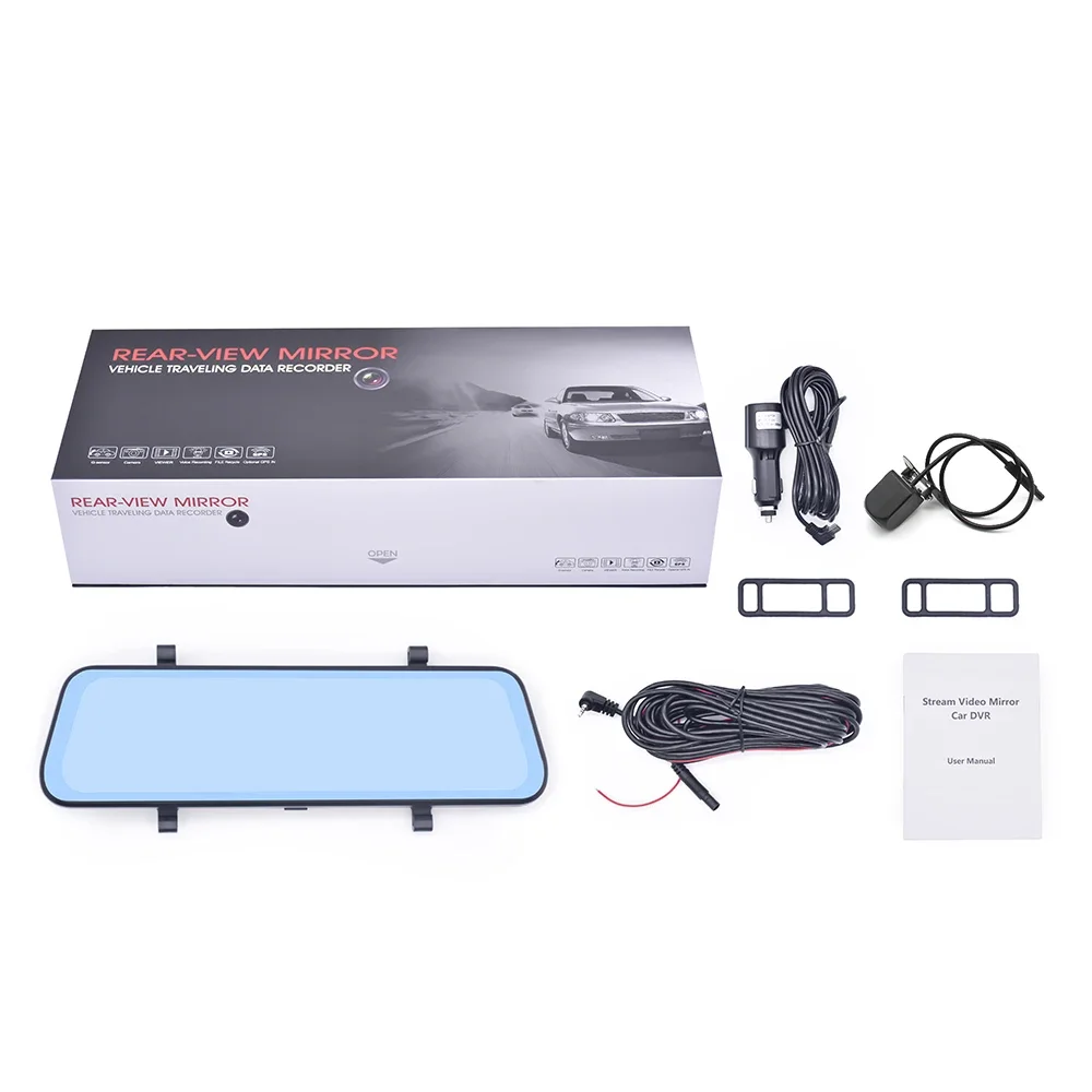 Driving camera car front and rear camera multimedia 1080P black box car DVR 9.66-inch car DVR full HD DVR rearview mirror