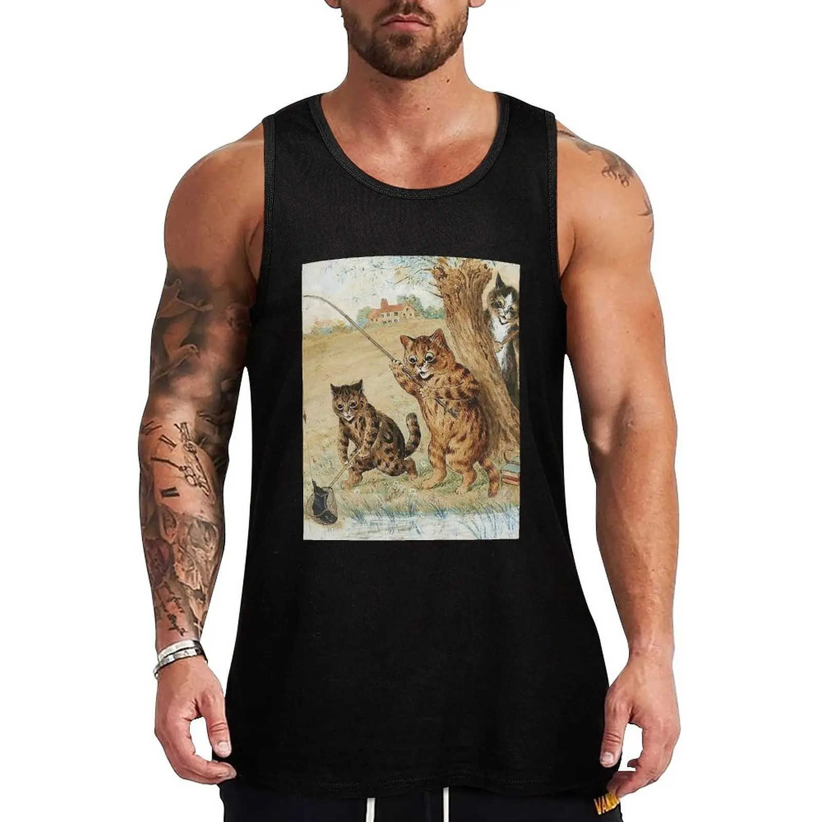 

louis wain Tank Top singlets for men sleeveless jackets male top