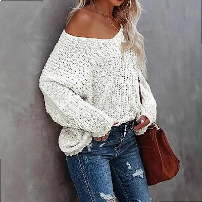

Winter Knitted Hollow Out Blouse Tops Women Pullover Sweater Chunky Knit Jumper Solid Color Casual Tee Blouses