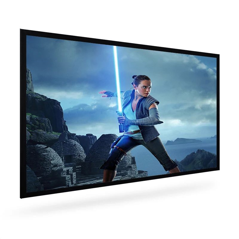 

150 Inch 16:9 Nano Metal ALR Projector Screen with 6.5cm Flocking Border Fixed Frame Ambient Light Rejecting Customize