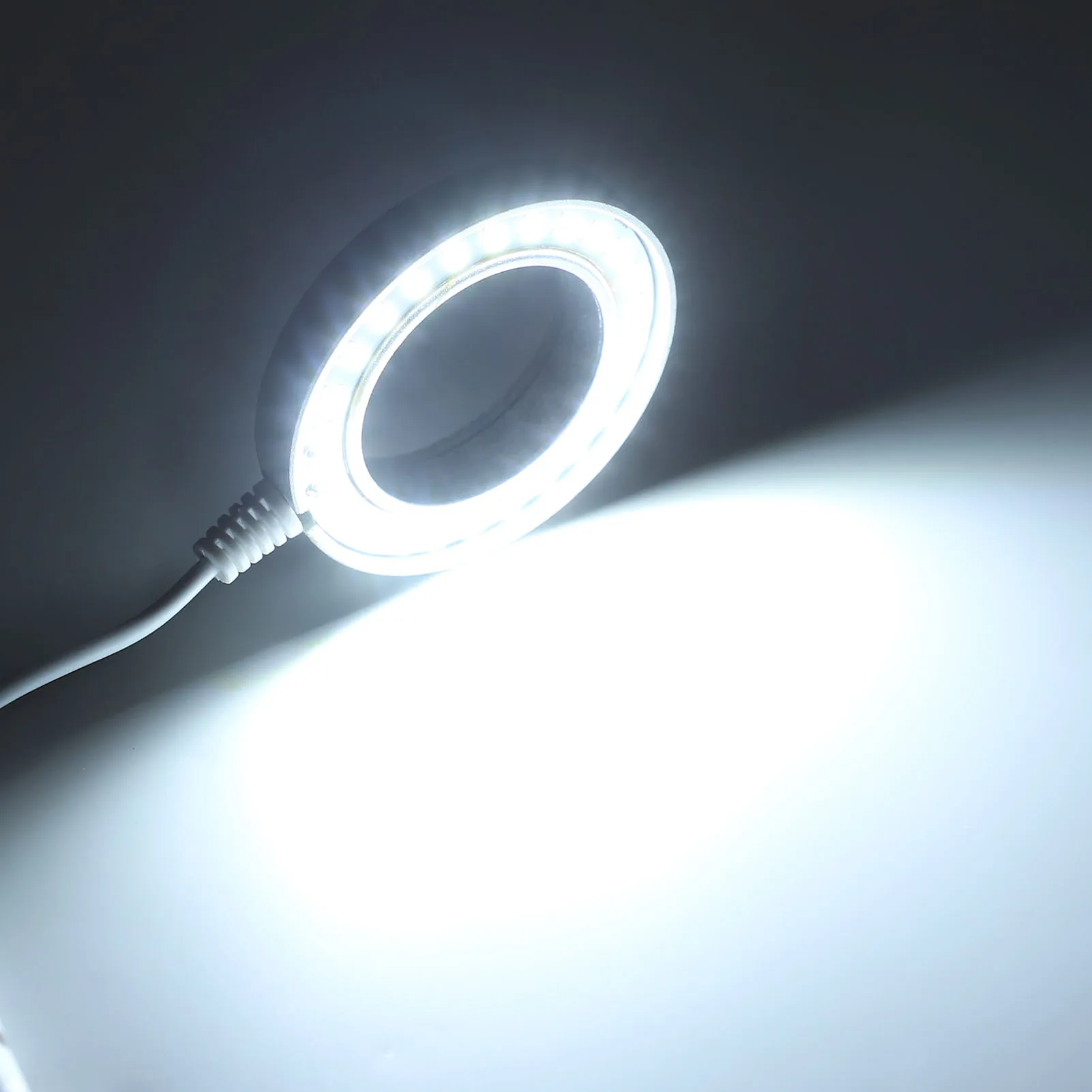 LED حلقة ضوء قابل للتعديل لمجهر ستيريو كاميرا صناعية أجزاء التصوير الملحقات LED مصباح مصمم على شكل حلقة المجهر مصباح مصمم على شكل حلقة