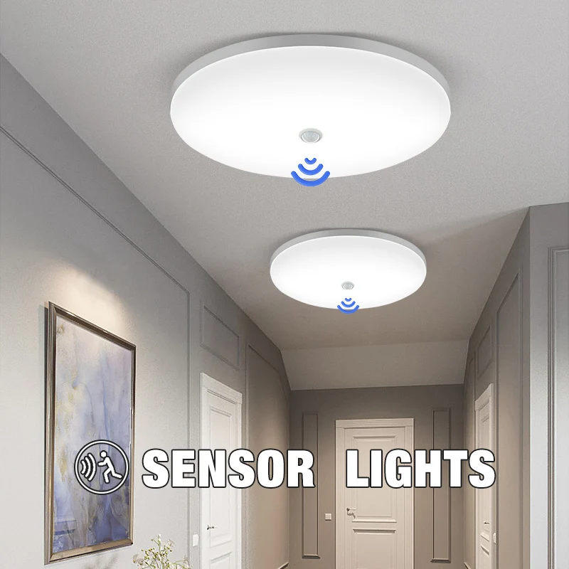 LED Ceiling Lights PIR Motion Sensor Ceiling Light Round 9/13/18/34/36W Body Sensor Ceiling Lamp For Home Room Hallways