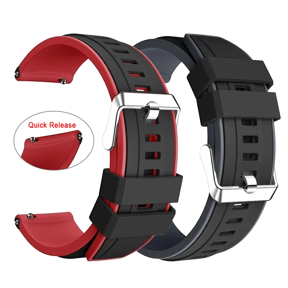 20mm 22mm Silicone Strap For Amazfit Active Max 3 2 BIP Max 6 5 Cheetah 2 Ultra GTR 2 3 4 2e/GTS 4 mini Sport Bracelet Watchband