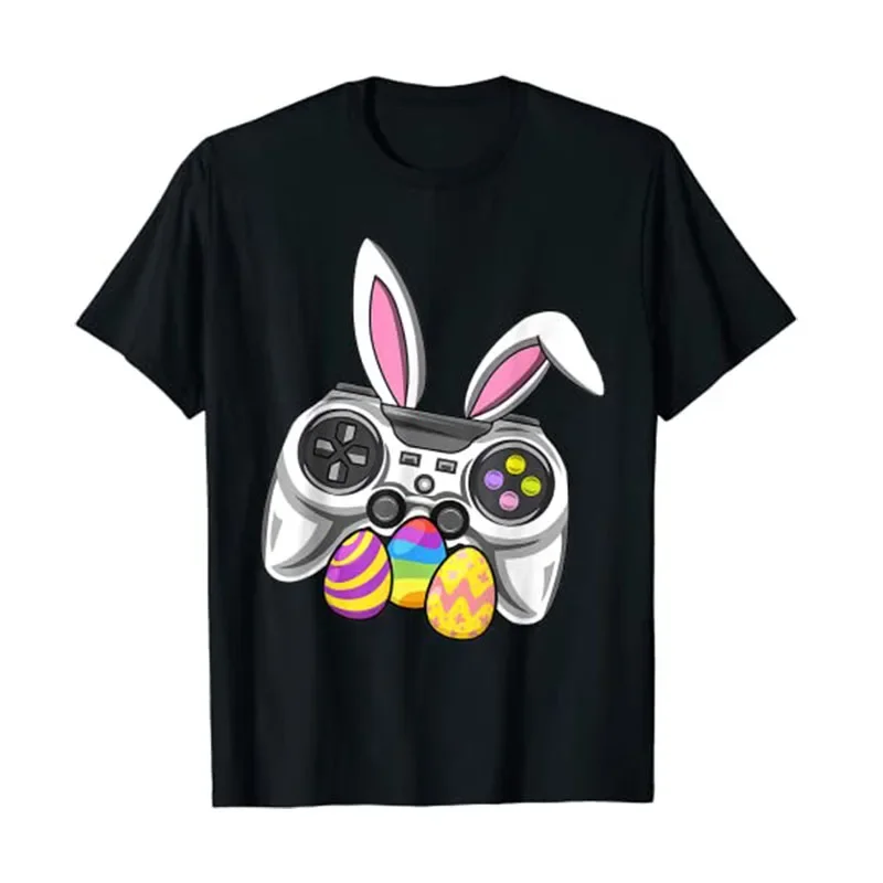 Video Game Bunny Eggs Costume Easter Day Boys Kids T-Shirt Gamer Cute Tee Tops Gifts for Son Men Clothing