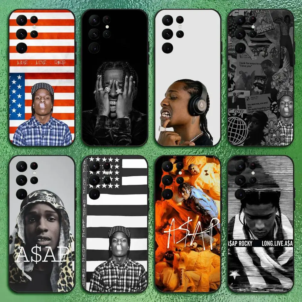حافظة هاتف A-ASAP روكي مغني الراب لهاتف سامسونج S Series s21 s22 s23 s24 s25 FE Plus غلاف ناعم أسود كلاسيكي متعدد الاستخدامات #1