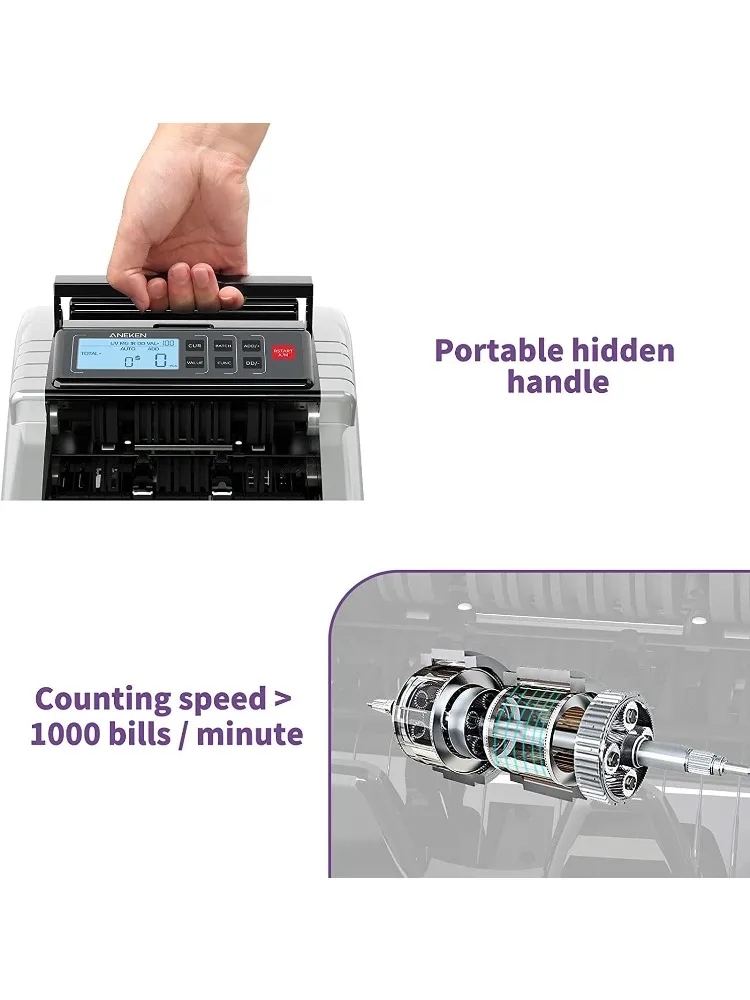 آلة عداد مع عدد القيمة، الدولار، أجهزة كشف الفواتير المزيفة بالأشعة فوق البنفسجية/MG/IR/DD/DBL/HLF/CHN، إضافة ووضع الدفعة #3