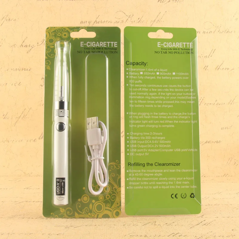 Ugo-Batería de cigarrillo Eectronic T H2, carga USB, Kit de ampolla reemplazada, atomizador líquido Ego Ce4, cigarrillo electrónico, Hookah CE4, Vaper Pen Smoke