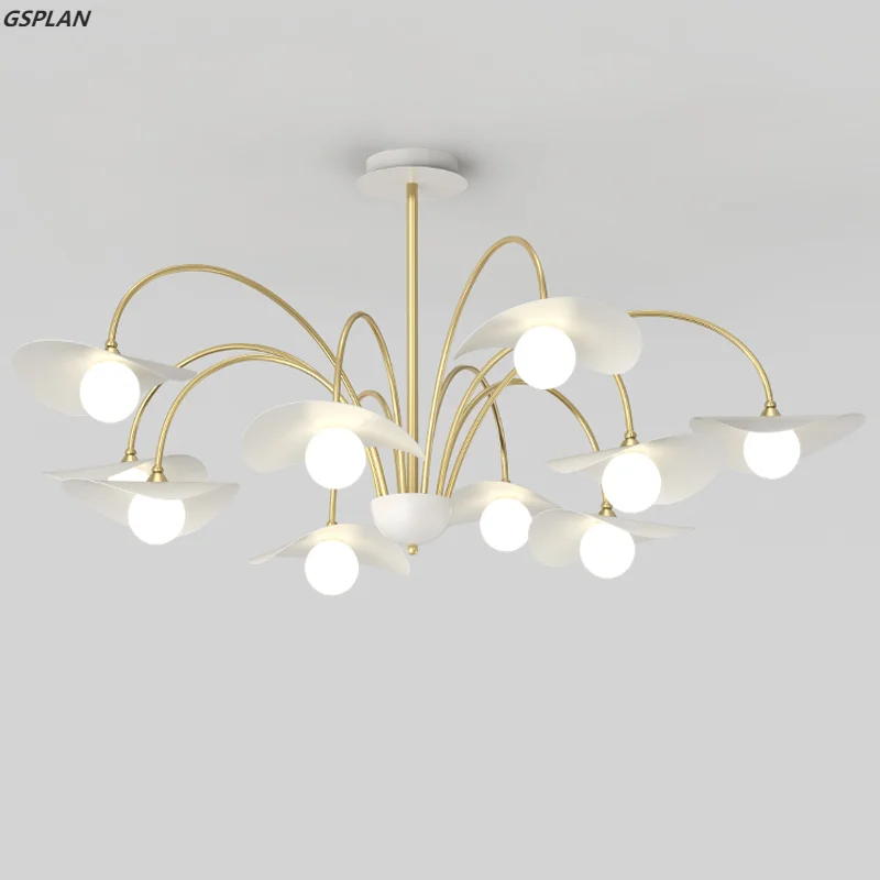 GSPLAN-candelabros LED 2023 para sala de Estar, comedor, dormitorio, cocina, diseño moderno y Simple, dorado, blanco, G9