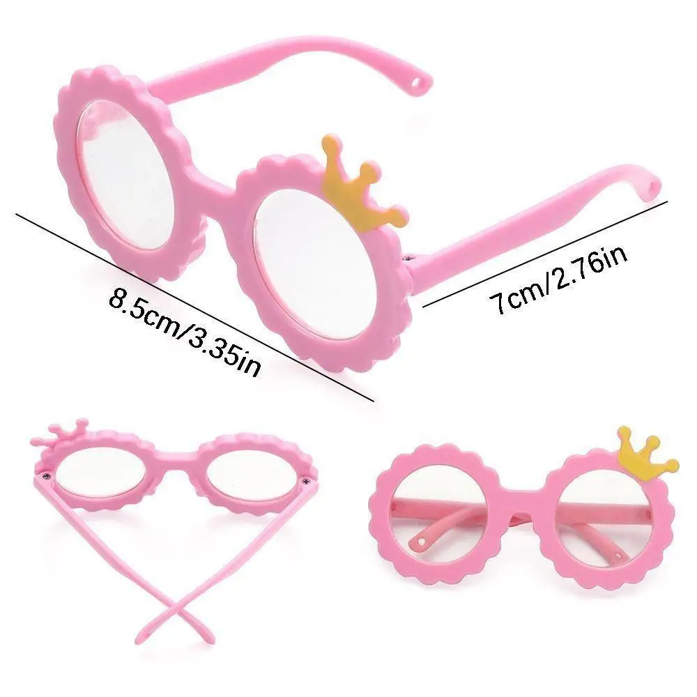 Śliczne okulary dla lalki Labubu w letnim stylu dla 17 cm labubu upset duck Doll Toy (bez lalki)