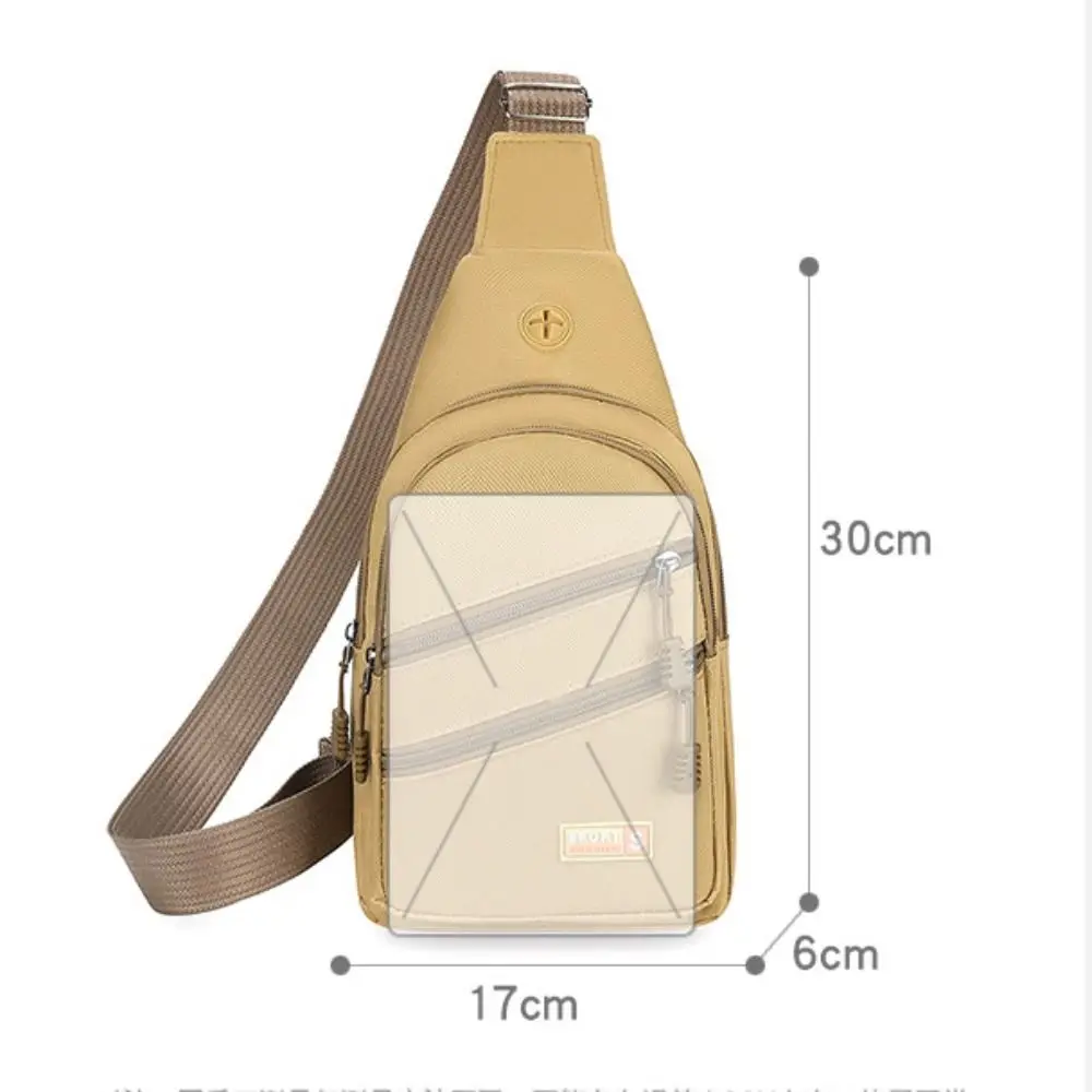 Nylon Men Chest Bag Large Capacity Chest Pack Casual Sling Bag Sports Male Shoulder Bag Outdoor Crossbody Bag